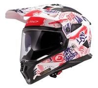 Casco Integrale On-Off Touring Ls2 MX702 Pioneer II FANTASY Bianco Rosso Blu XXL