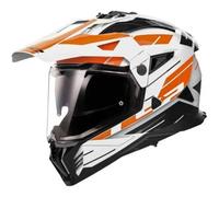 Casco Integrale On-Off Touring Ls2 MX702 Pioneer II Namib Bianco Arancio Lucido XL