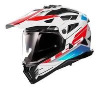 Casco Integrale On-Off Touring Ls2 MX702 Pioneer II Namib Bianco Blu Rosso Lucido S