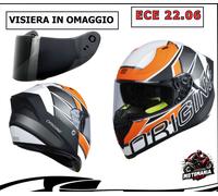 CASCO INTEGRALE ORIGINE STRADA COMPETITION FLUO ORANGE WHITE MATT + VISIERA FUM