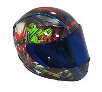 Casco Integrale per Motocicletta LS2 FF353 Rapid Happy Dreams con Effetto Glow-in-the-Dark, Clown Spaventoso + Visiera Blu (M) - Taglia M
