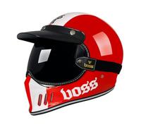 Casco integrale retrò da moto con visiera e occhiali protettivi Caschi integrati leggeri per crociere e guida su strada Omologati per adulti