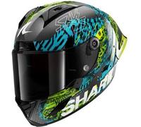 Casco Integrale Shark Aeron-Gp Fim Racing -2 Speed-Vib Carbon Blu Verde Lucido L