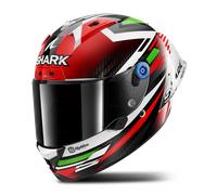 Shark Aeron GP FIM Firstlap Carbon Casco, bianco-rosa-verde, taglia M per maschi