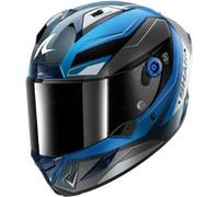 Casco Integrale Shark Aeron Mekarium Carbon Blu Silver Lucido XXL