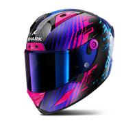 SHARK, Casco Moto Integrale AERON EDGY Carbon Blue Chrome DBU, XXL