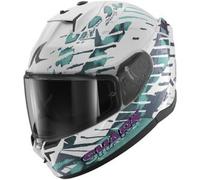 Casco D-SKWAL 3 REPTAIA Bianco Verde Camaleonte SHARK - UE: M