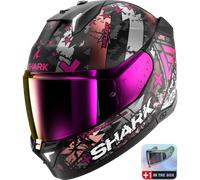 Casco Integrale Shark Skwal i3 Hellcat Nero Chrome Viola Opaco M