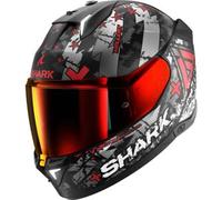 Casco Integrale Shark Skwal i3 Hellcat Nero Chrome Rosso Opaco XXL