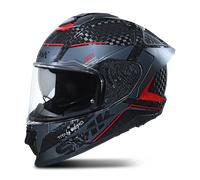 SMK Casco integrale Titan Carbon Nero 06 Grigio-Argento/Rosso Taglia 2XL