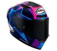 Suomy Track-1 Bastianini Replica, casco integrale XXL male Nero/Fucsia/Lilla/Blu
