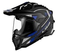 Casco Integrale Touring Carbonio Ls2 Mx701 C Explorer Adventure Blu Lucido 3XL
