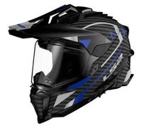 Casco Integrale Touring Carbonio Ls2 Mx701 C Explorer Adventure Blu Lucido XXL