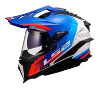 Casco Integrale Touring Ls2 Mx701 Explorer Hexa Bianco Blu Rosso Lucido XXL