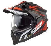 Casco Integrale Touring Ls2 Mx701 Explorer Spire Nero Titanio Rosso Lucido XS