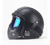 Casco Integrale Vintage Con Maschera Di Protezione Amovibile, Casco Bandit, Casco Astronauta Adatto Per Bike Cruiser Scooter Touring Motocross Moto