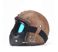 Casco Integrale Vintage Con Maschera Di Protezione Amovibile, Casco Bandit, Casco Astronauta Adatto Per Bike Cruiser Scooter Touring Motocross Moto