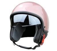 CASCO JET 22.06 BEETLE GOLDE PINK ROSA TG S MOTOCUBO - VISIERA SPECCHIO A SCOMPARSA
