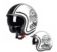 Casco jet 3/4 aperto per moto, ideale per cruiser, scooter e ciclomotori, adatto a uomini e donne nel traffico cittadino, omologato ECE 22.06. 2,S=55-56CM