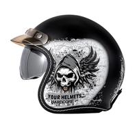 Casco jet 3/4 aperto per moto, ideale per cruiser, scooter e ciclomotori, adatto a uomini e donne nel traffico cittadino, omologato ECE 22.06. 13,M=57-58CM