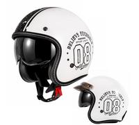 Casco jet 3/4 aperto per moto, ideale per cruiser, scooter e ciclomotori, adatto a uomini e donne nel traffico cittadino, omologato ECE 22.06. 3,L=59-60CM