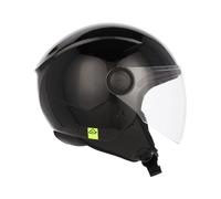 Casco Jet Acer rezza Moto Scooter Nero Lucido Con Visiera Omologato ECE 2206