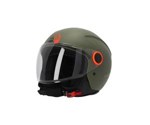CASCO JET ACER REZZA MOTO SCOOTER VERDE MILITARE OPACO OMOLOGATO ECE 2206