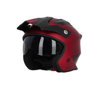 CASCO JET ACERBIS ARIA METALLIC ROSSO MATT TRIAL FRONTINO +VISIERINO PARASOLE