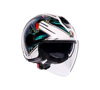 Casco Jet AGV ETERES Ghepard Matt White/Black/Green
