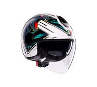 Casco Jet AGV ETERES Ghepard Matt White/Black/Green Taglia:S
