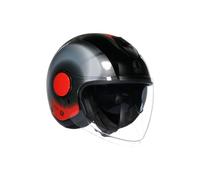 AGV Eteres Levanto Casco Jet, nero-rosso-argento, taglia 2XL per maschi