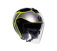Casco Jet AGV IRIDES Davao Black/Grey/Yellow Fluo