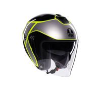 Casco Jet AGV IRIDES Davao Black/Grey/Yellow Fluo Taglia:L