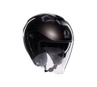 AGV - IRIDES E2206, Casco Moto Jet, Unisex, Assorbimento del Sudore, Visiera Antigraffio e Anti-UV, Asfalto Grey, L