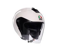 AGV - IRIDES E2206, Casco Moto JetUnisex, Casco Moto Open Face con Visiera Antigraffio e Protezione UV, Materia White, S
