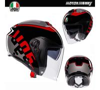 CASCO JET AGV IRIDES VELENZA MATT GREY BLACK RED ECE 22.06