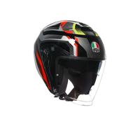 AGV Irides Zurigo, casco aperto XXL male Nero/Rosso/Giallo Fluo