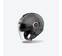 Casco jet Airoh Helios Color doppia visiera Grigio scuro lucido moto scooter