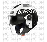 Casco Jet Airoh Helios UP Bianco Lucido Visiera Parasole ECE 22.05 Scooter