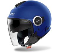 CASCO JET AIROH HELYOS VISIERA LUNGA SUN VISOR MOTO SCOOTER BLU OPACO