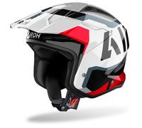Airoh TRR II Jupiter, casco aperto S female Bianco/Nero/Grigio/Rosso