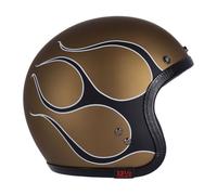 Casco Jet Aperto 13 1/2 Roeg Skull bucket flames matt gold