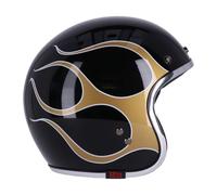 Casco Jet Aperto Roeg 13 1/2 Skull bucket flames gold
