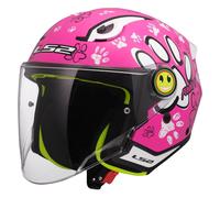 Casco Jet Bambino Ls2 OF622 Funny II Paws Rosa