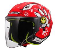 Casco Jet Bambino Ls2 OF622 Funny II Paws Rosso