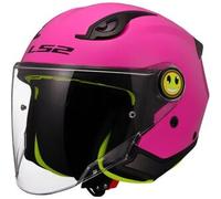 LS2 Casco Jet FUNNY II OF622 Bambino Rosa Lucido Solid Taglia L (51-52 cm)