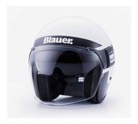 Casco Jet Blauer Pod Stripes Bianco Nero Titanio Lucido S