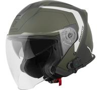 Bogotto H586 BT Illus Casco jet Bluetooth, nero opaco/verde, Taglia L
