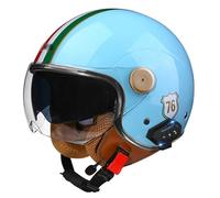 Casco Jet Bluetooth per moto, certificato ECE, casco Bluetooth integrato, casco Jet per scooter, casco Jet da uomo e da donna con doppia visiera 5,L=57-58CM
