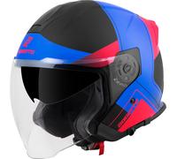 Bogotto H586 City-B Casco Jet, nero-rosso-blu, taglia M per maschi